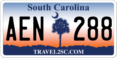 SC license plate AEN288