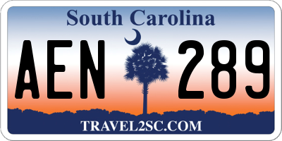 SC license plate AEN289