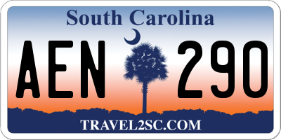 SC license plate AEN290