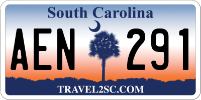 SC license plate AEN291