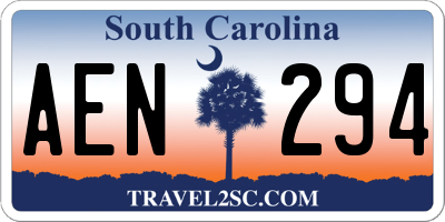SC license plate AEN294