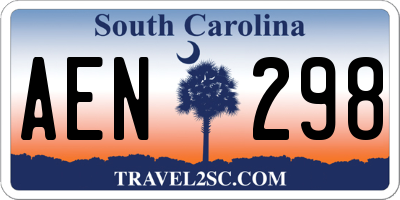 SC license plate AEN298