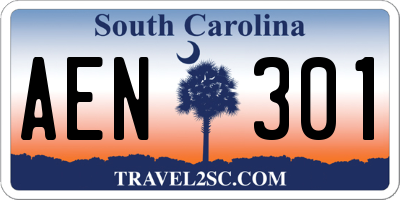 SC license plate AEN301