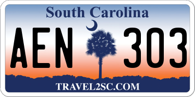SC license plate AEN303