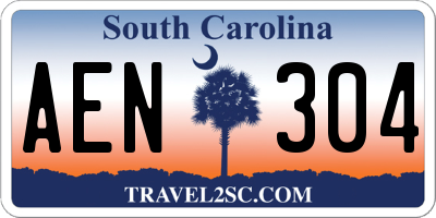 SC license plate AEN304
