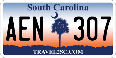 SC license plate AEN307