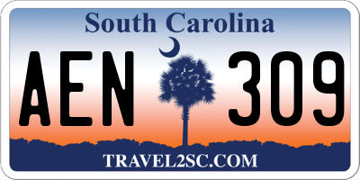 SC license plate AEN309