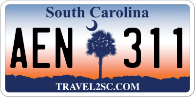 SC license plate AEN311