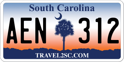 SC license plate AEN312