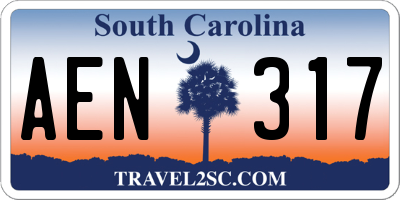 SC license plate AEN317