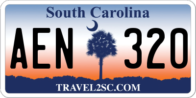 SC license plate AEN320