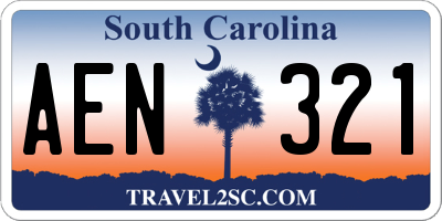 SC license plate AEN321