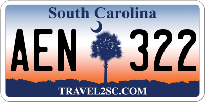 SC license plate AEN322