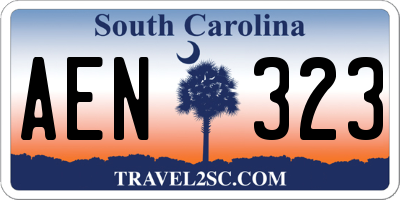 SC license plate AEN323