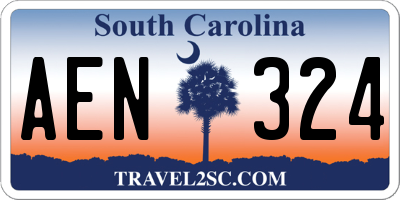 SC license plate AEN324