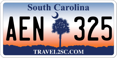 SC license plate AEN325