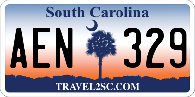 SC license plate AEN329