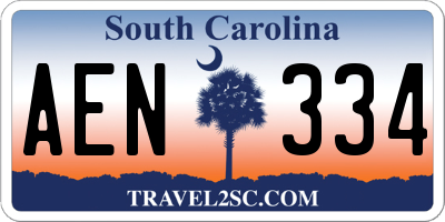 SC license plate AEN334