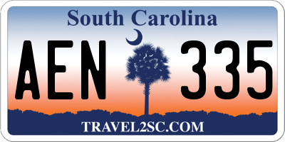 SC license plate AEN335