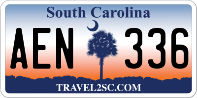SC license plate AEN336