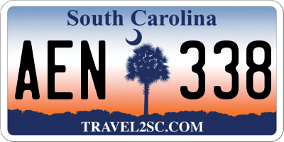SC license plate AEN338
