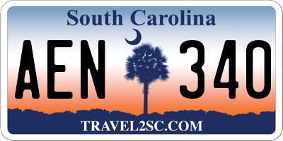 SC license plate AEN340