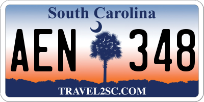 SC license plate AEN348
