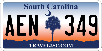 SC license plate AEN349