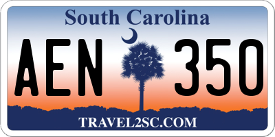 SC license plate AEN350