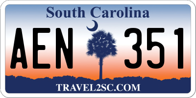SC license plate AEN351