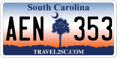 SC license plate AEN353
