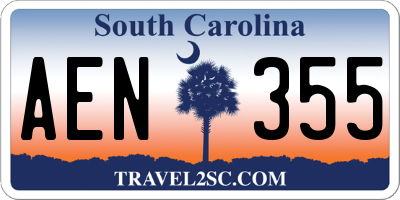 SC license plate AEN355