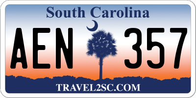 SC license plate AEN357