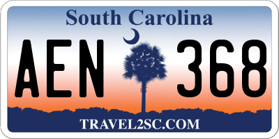 SC license plate AEN368
