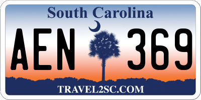 SC license plate AEN369