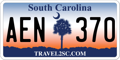 SC license plate AEN370