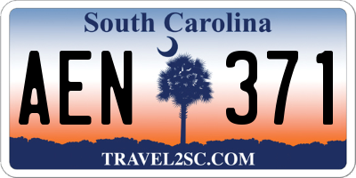 SC license plate AEN371