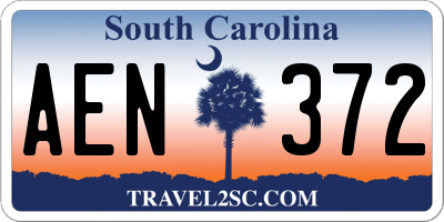 SC license plate AEN372