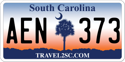 SC license plate AEN373