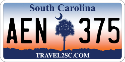 SC license plate AEN375