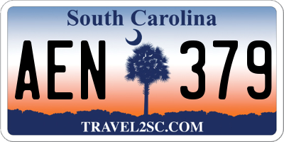 SC license plate AEN379