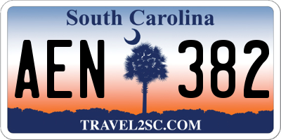 SC license plate AEN382