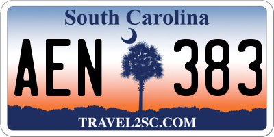 SC license plate AEN383