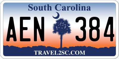SC license plate AEN384