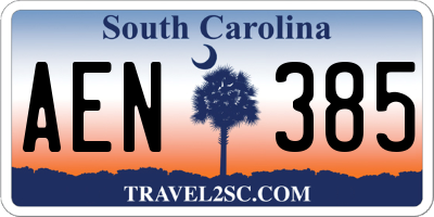 SC license plate AEN385