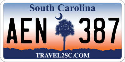 SC license plate AEN387