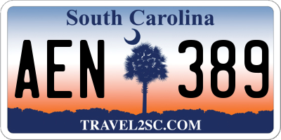 SC license plate AEN389