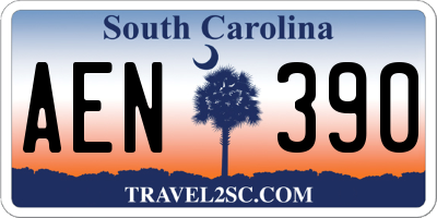 SC license plate AEN390