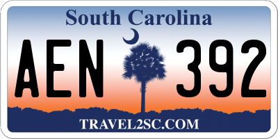 SC license plate AEN392