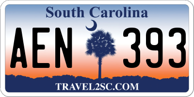 SC license plate AEN393